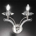 Metal Lux Icaro 2 Light Wall Light in Chrome and Glass