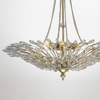 Diyas Fay 6 Light Pendant Light in Aged Gold with Crystal