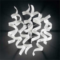 Metal Lux Astro 2 Light Wall Light with White Spiral Glass