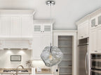 Schuller Petra Large Single Pendant Light in Chrome with Smoked Glass