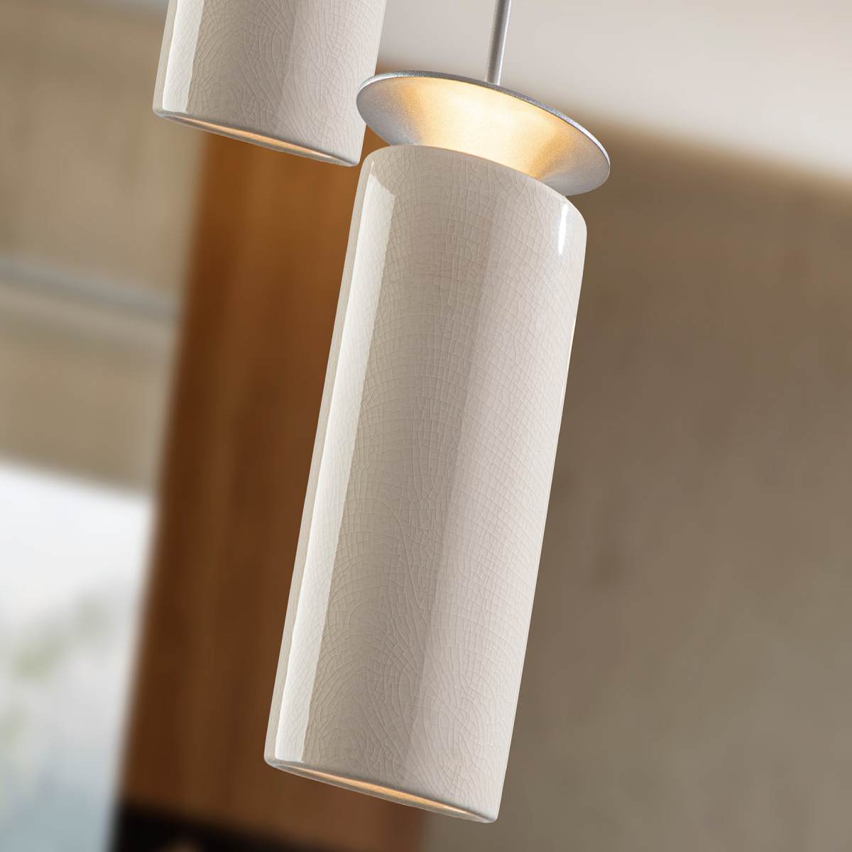 Schuller Alfara 3 Light Circular Pendant in Grey with Ceramic Shades