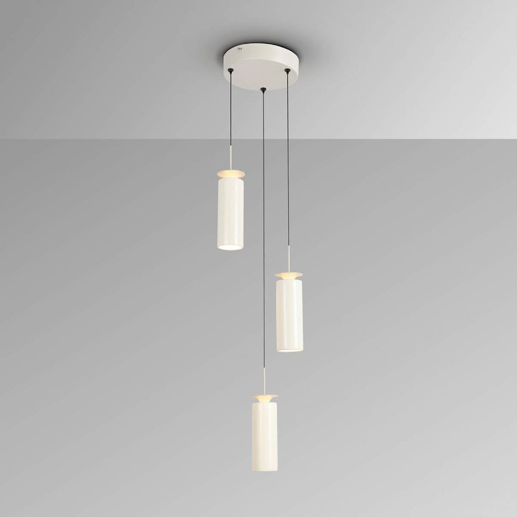 Schuller Alfara 3 Light Circular Pendant in Grey with Ceramic Shades