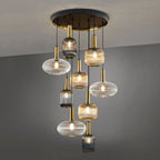 Schuller Norma Dimmable 9 Light Pendant Light in Black and Brass