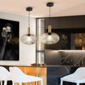 Schuller Norma Single Pendant Light in Black and Brass