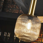 Schuller Norma Single Pendant Light with Amber Glass Shade