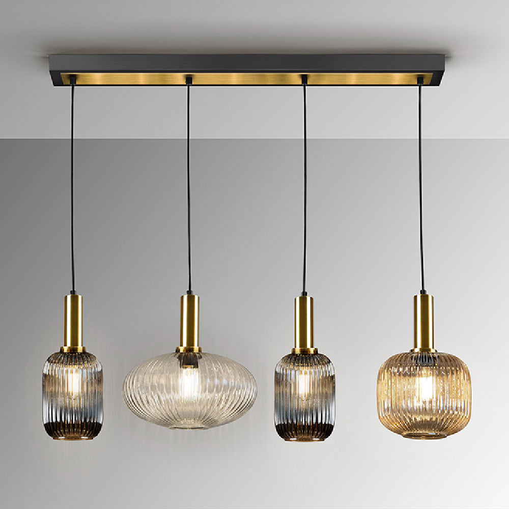 Schuller Norma 4 Light Bar Pendant Light in Matt Black
