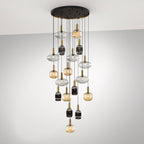 Schuller Norma Dimmable 18 Light Pendant Light in Black Brass