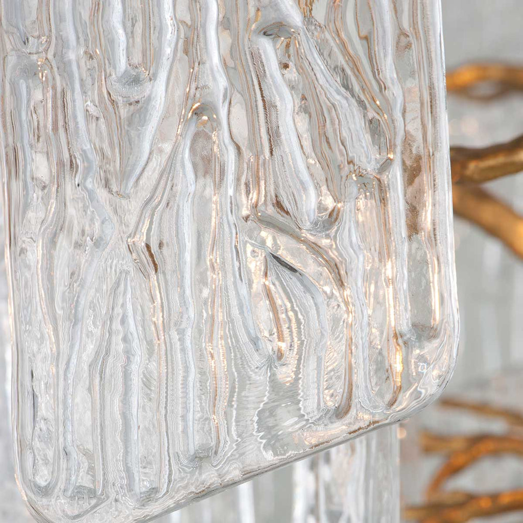 Corbett Piemonte 3 Light Wall Light in Royal Gold with Clear Handmade Glass