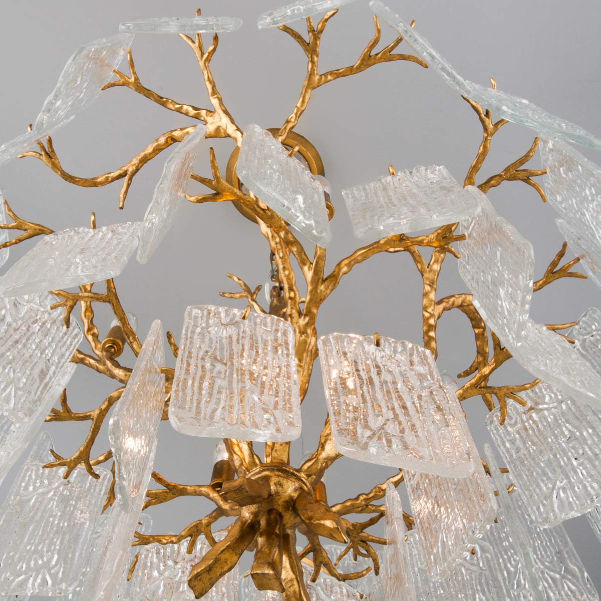 Corbett Piemonte 4 Light Pendant Light with Clear Handmade Glass in Royal Gold