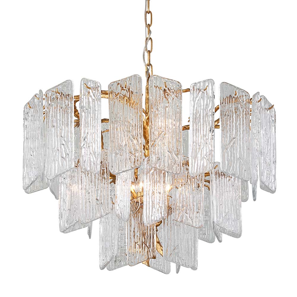 Corbett Piemonte 8 Light Pendant Light in Royal Gold with Clear Handmade Glass
