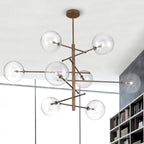 Metal Lux Estro 8 Light Multi-Arm Pendant Light in Burnished Bronze