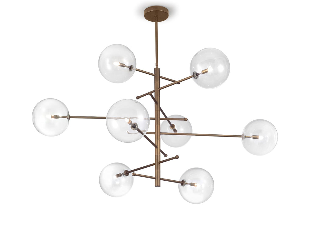 Metal Lux Estro 8 Light Multi-Arm Pendant Light in Burnished Bronze