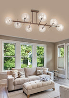 Metal Lux Estro 8 Light Semi Flush Ceiling Light in Burnished Bronze