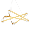 Hudson Valley Orbit 6 Light Pendant Light in Aged Brass