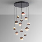 Schuller Orbes 13 Light Ceiling Light in Black Smoke Marble