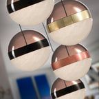 Schuller Orbes 5 Light Ceiling Light in Black Smoke Marble