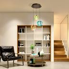Schuller Ingrid 3 Light Ceiling Light in Dark Bronze Multi-Coloured