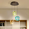 Schuller Ingrid 3 Light Ceiling Light in Dark Bronze Multi-Coloured