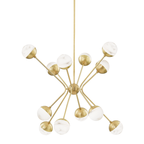 Hudson Valley Saratoga 12 Light Pendant Light in Aged Brass
