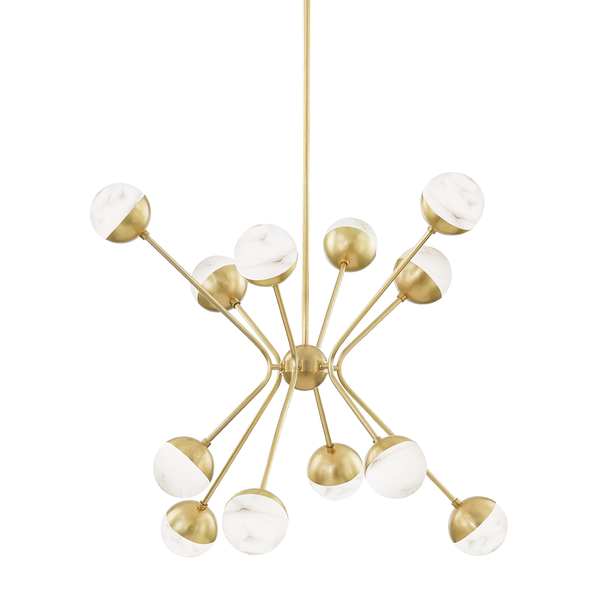 Hudson Valley Saratoga 12 Light Pendant Light in Aged Brass