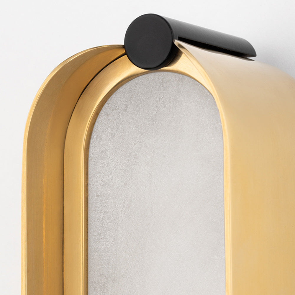 Hudson Valley Tribeca Small LED Wall Light in Aged Brass with Alabaster Shade