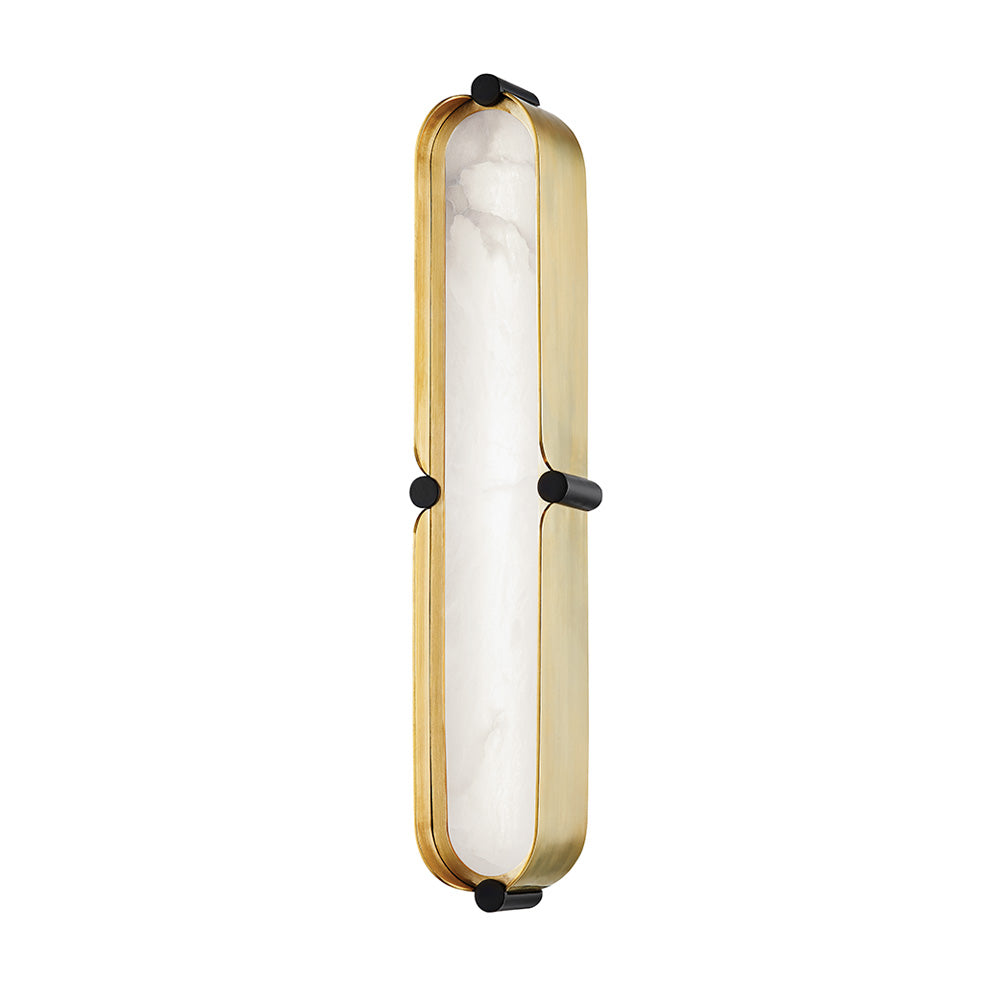 Hudson Valley Tribeca Small LED Wall Light in Aged Brass with Alabaster Shade
