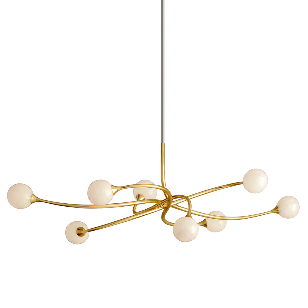 Corbett Signature 8 Light Bar Pendant Light in Gold Leaf