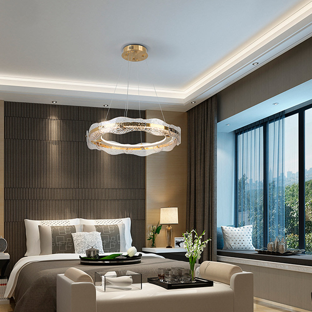 Schuller Lira 60cm Pendant Light in Gold with Glass Diffuser and Remote Control