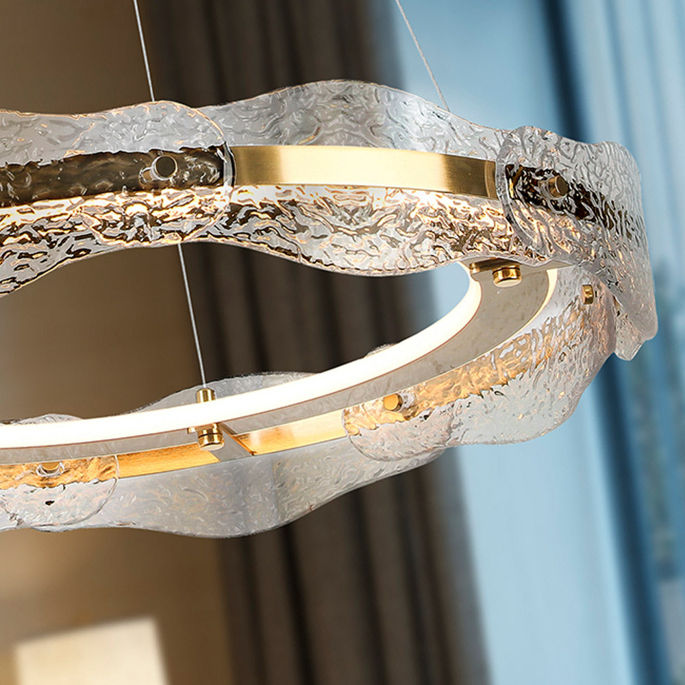 Schuller Lira 60cm Pendant Light in Gold with Glass Diffuser and Remote Control