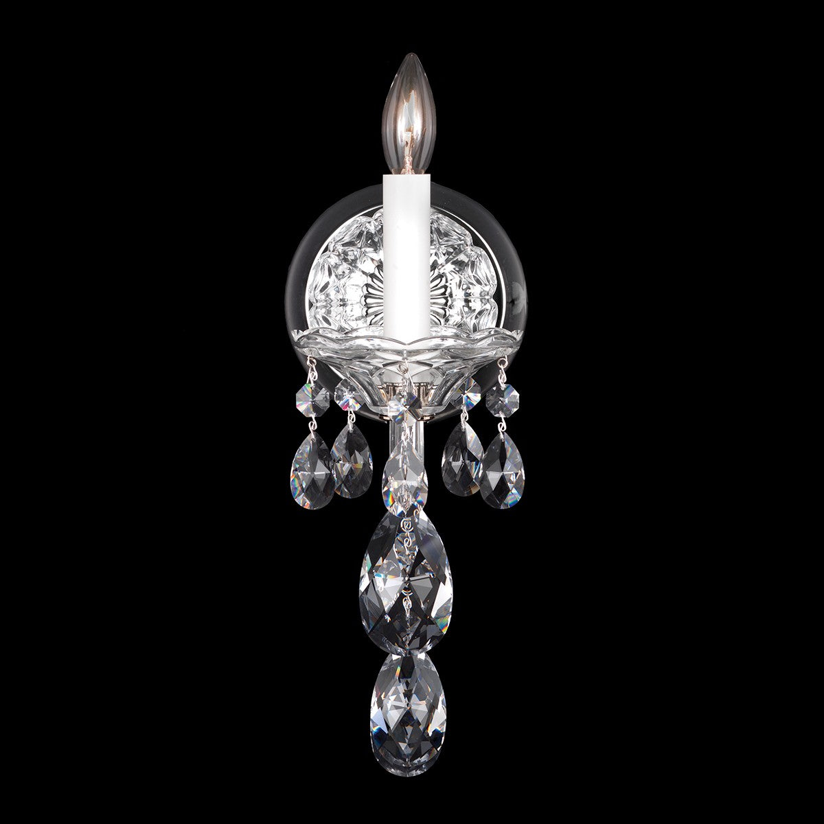 Schonbek Sterling 1 Light Heritage Crystal Wall Light in Silver