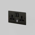 Buster & Punch 2G UK Plug Socket / USB / Smoked Bronze