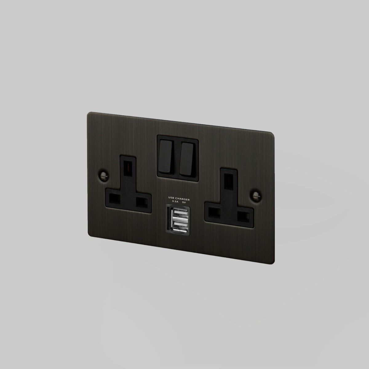 Buster & Punch 2G UK Plug Socket / USB / Smoked Bronze