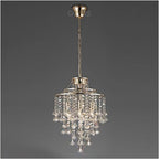 Diyas Inina 4 Light Pendant Light in French Gold with Crystal