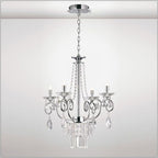 Diyas Eden 4 Light Pendant Light in Polished Chrome with Crystal