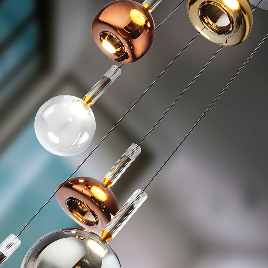 Schuller Charlize 6 Light Ceiling Light in Dark Grey Multi-Coloured