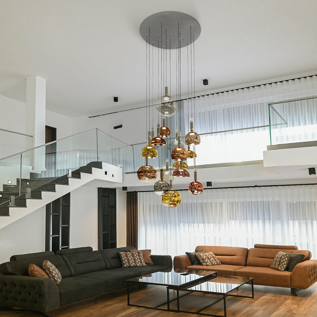 Schuller Charlize 16 Light Ceiling Light in Dark Grey Multi-Coloured