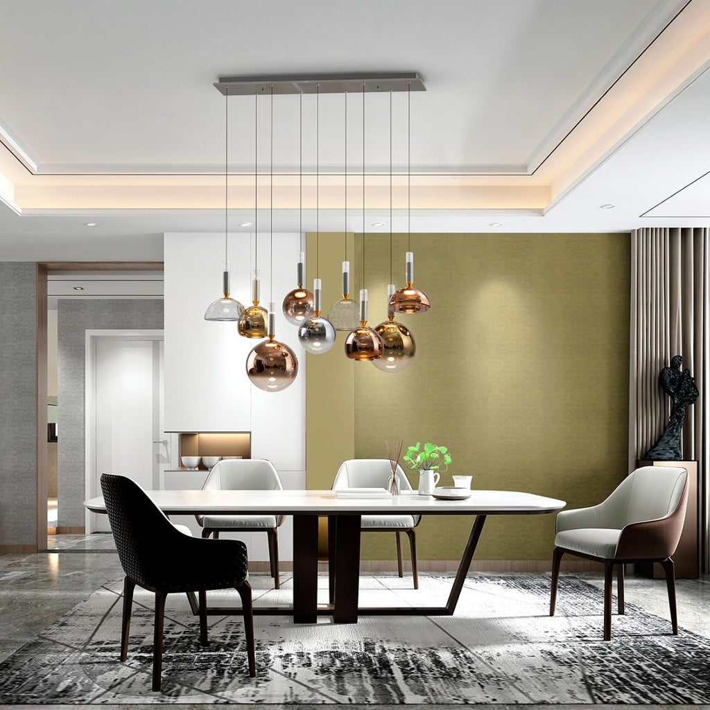 Schuller Charlize 9 Light Ceiling Light in Dark Grey Multi-Coloured