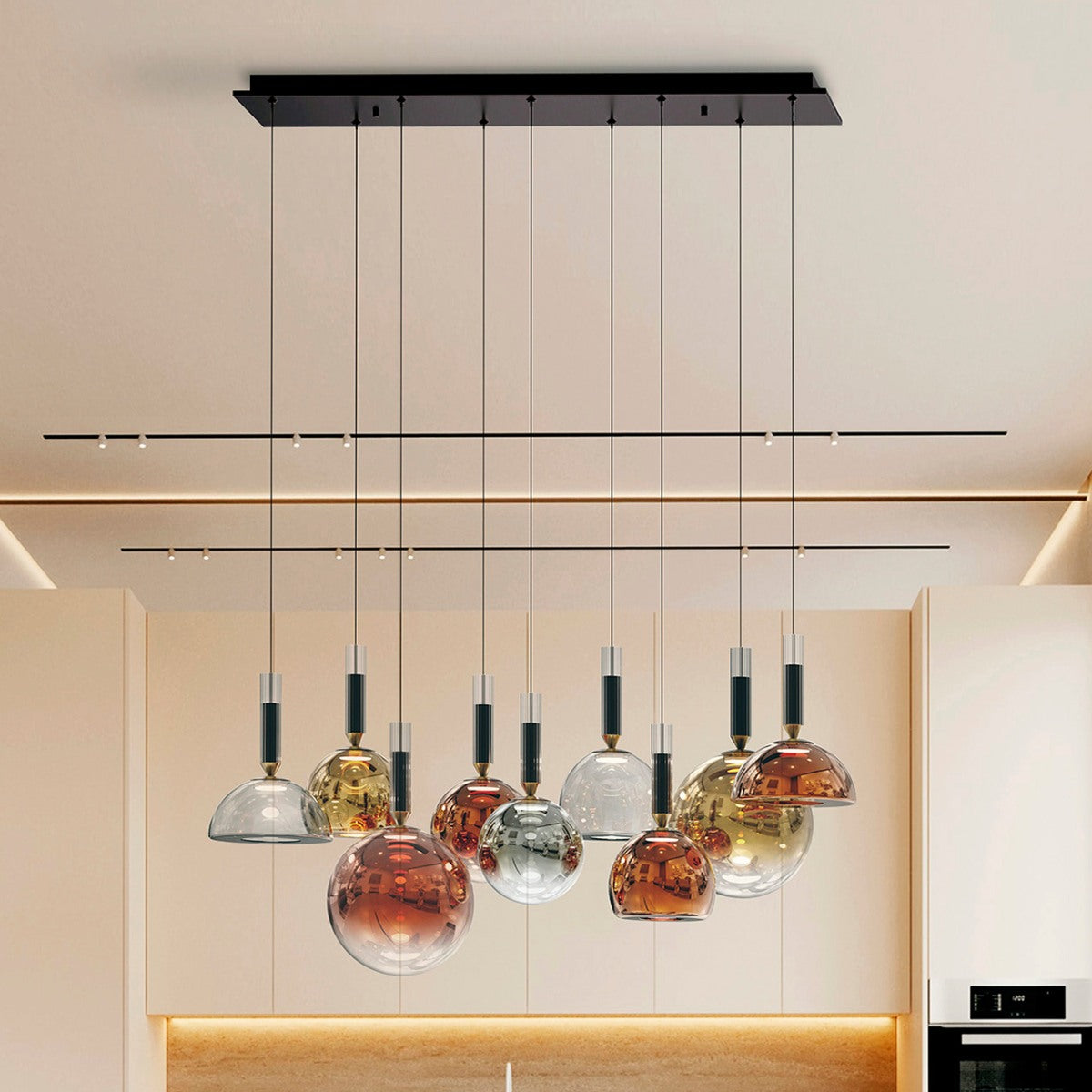 Schuller Charlize Ii Ceiling Light in Dark Bronze Multi-Coloured