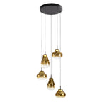 Schuller Aledis 5 Light Ceiling Light in Matt Black Gold Diffused