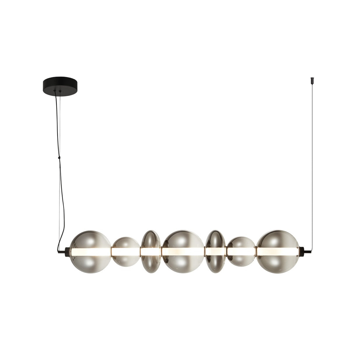 Schuller Gladis Ceiling Light in Matt Black and Diffused Smoke