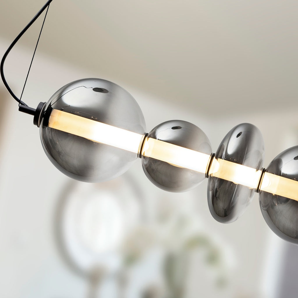Schuller Gladis Ceiling Light in Matt Black and Diffused Smoke