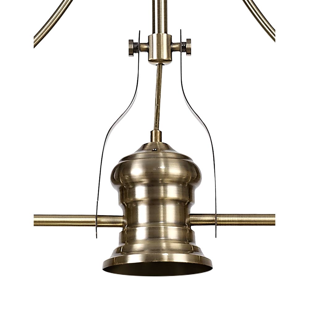 Regent Puteaux 3 Light Linear Pendant Light in Antique Brass