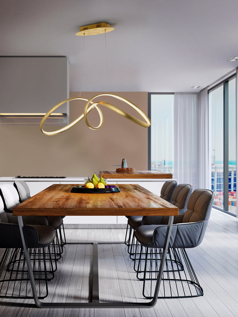 Schuller Lia Single Pendant Light in Gold Leaf