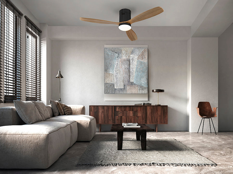 Schuller Siroco LED Ceiling Fan Dimmable D132cm in Black Wal