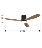 Schuller Siroco LED Ceiling Fan Dimmable D132cm in Black Wal