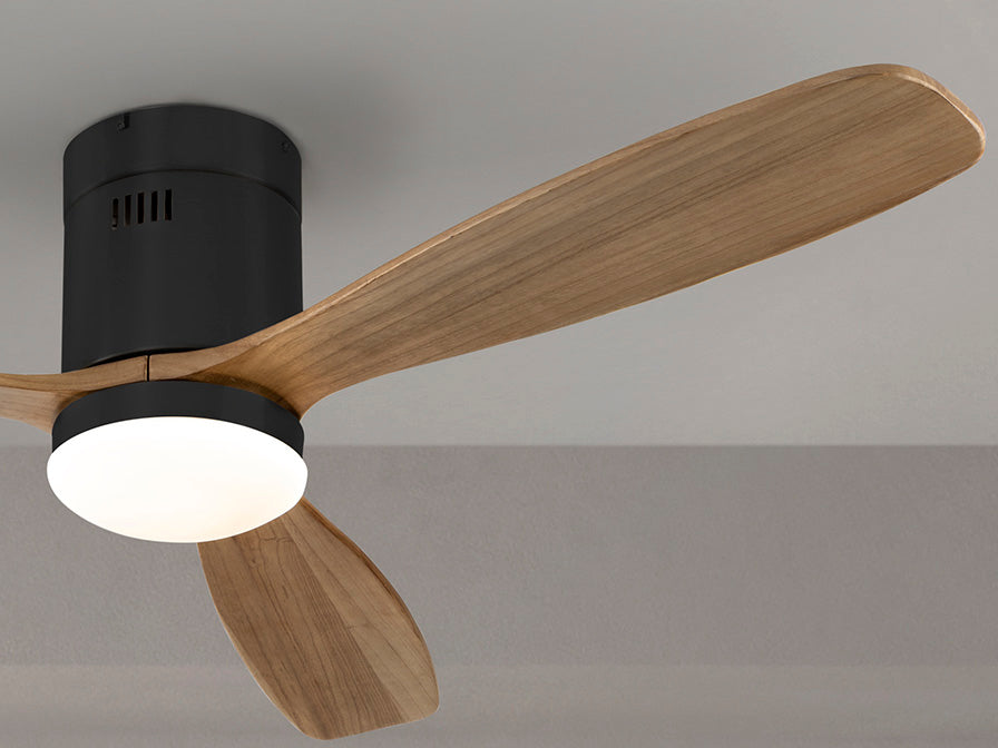 Schuller Siroco LED Ceiling Fan Dimmable D132cm in Black Wal