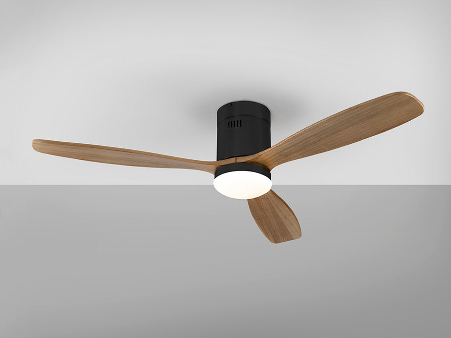 Schuller Siroco LED Ceiling Fan Dimmable D132cm in Black Wal