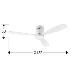 Schuller Siroco Dimmable Ceiling Fan in White