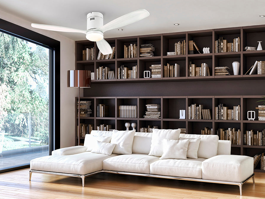 Schuller Siroco Dimmable Ceiling Fan in White