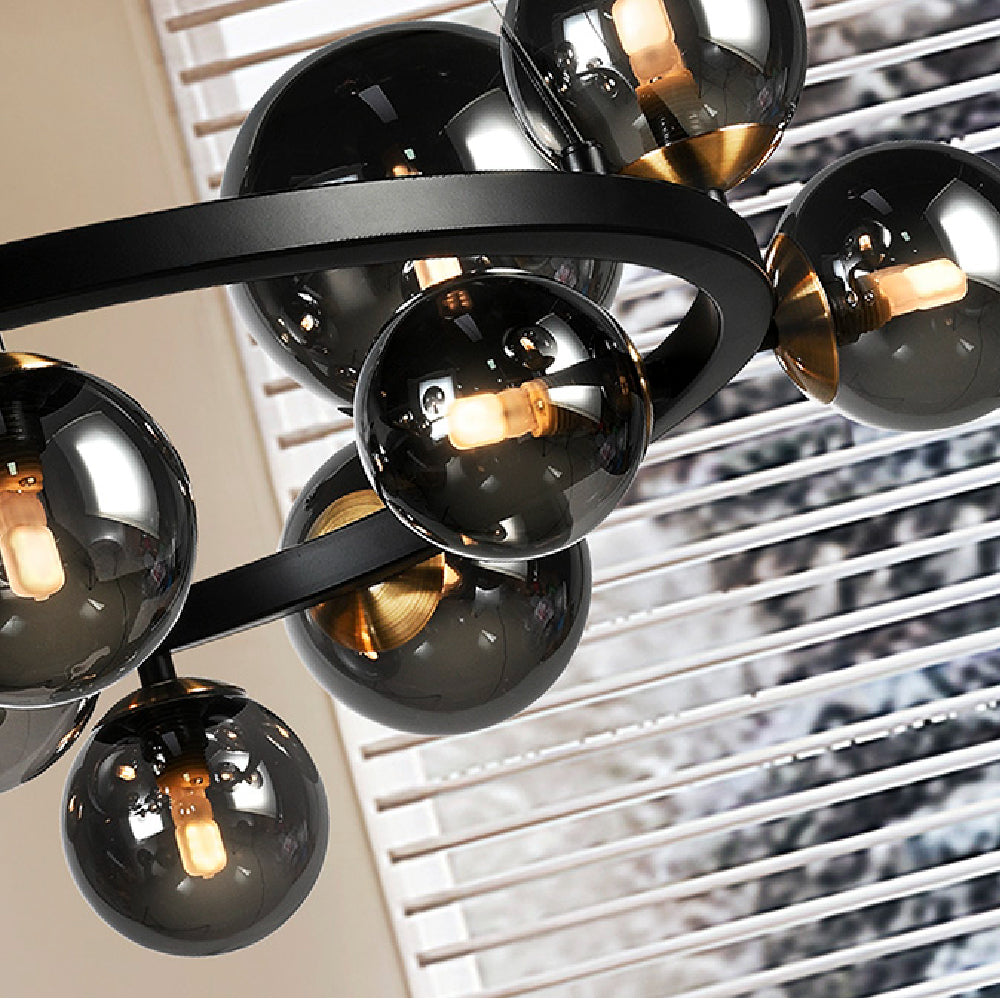 Schuller Astros 14 Light Pendant Light in Black
